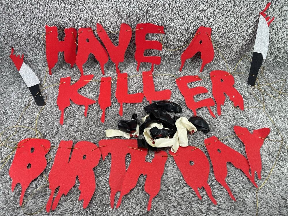 Have a Killer Birthday Party Banner Halloween Horror Balloons Decorations